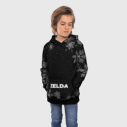 Толстовка-худи детская Снежный Zelda, цвет: 3D-черный — фото 2
