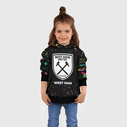 Толстовка-худи детская West Ham конфети, цвет: 3D-черный — фото 2