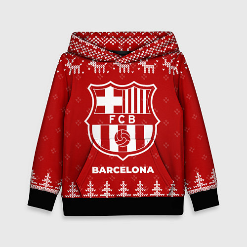 Детская толстовка Новогодний Barcelona с оленями / 3D-Черный – фото 1