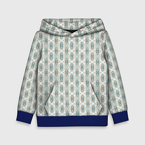Детская толстовка Вертикальный узор с геометрическим рисунком / 3D-Синий – фото 1