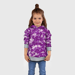 Толстовка-худи детская Снежинки глитч, цвет: 3D-меланж — фото 2