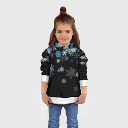 Толстовка-худи детская Снежинки объемные, цвет: 3D-белый — фото 2