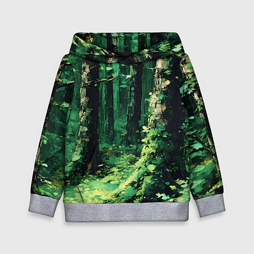 Детская толстовка Зелёный летний лес / 3D-Меланж – фото 1