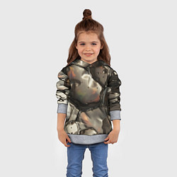 Толстовка-худи детская Жидкая субстанция светло-коричневая, цвет: 3D-меланж — фото 2