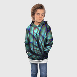 Толстовка-худи детская Абстракция неон, цвет: 3D-белый — фото 2