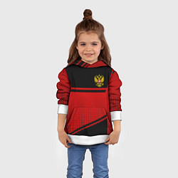 Толстовка-худи детская Россия герб геометрия, цвет: 3D-белый — фото 2