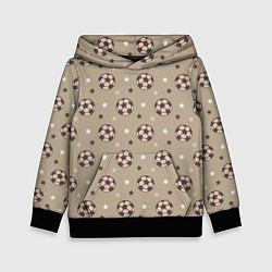 Толстовка-худи детская Футбольные мячи и звезды, цвет: 3D-черный