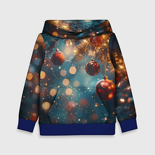 Детская толстовка Новый год боке стиль / 3D-Синий – фото 1