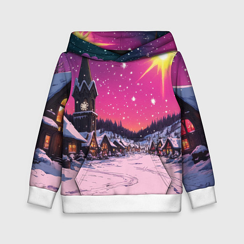 Детская толстовка Закат рождества / 3D-Белый – фото 1