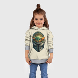 Толстовка-худи детская Малыш Грогу внутри шлема Мандалорец, цвет: 3D-меланж — фото 2