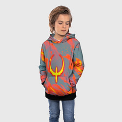 Толстовка-худи детская Quake огонь лого, цвет: 3D-черный — фото 2