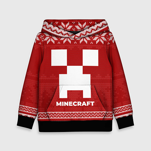 Детская толстовка Новогодний Minecraft / 3D-Черный – фото 1