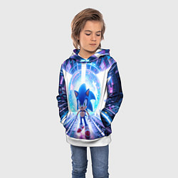 Толстовка-худи детская Sonic неоновые крылья, цвет: 3D-белый — фото 2