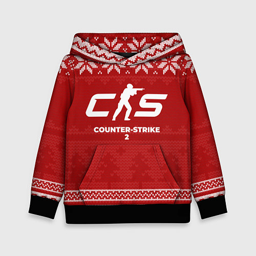 Детская толстовка Новогодний Counter-Strike 2 / 3D-Черный – фото 1