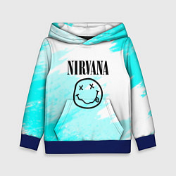 Толстовка-худи детская Nirvana rock music color, цвет: 3D-синий