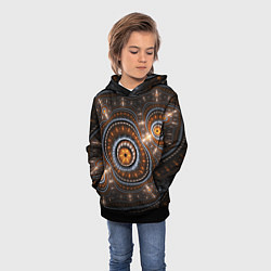 Толстовка-худи детская Психоделкиа узоров, цвет: 3D-черный — фото 2