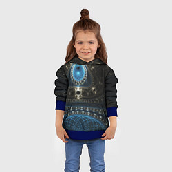 Толстовка-худи детская Психоделика текстура, цвет: 3D-синий — фото 2