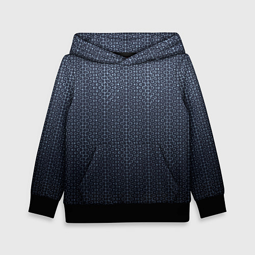 Детская толстовка Тёмный серо-синий градиент текстурированный с узор / 3D-Черный – фото 1