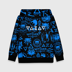 Толстовка-худи детская The Witcher logo pattern, цвет: 3D-черный