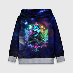Толстовка-худи детская Counter Strike - neon wolf, цвет: 3D-меланж