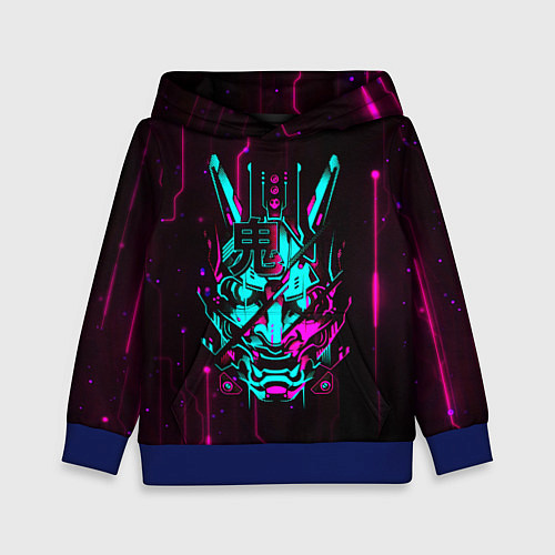 Детская толстовка Самурай киберпанк цифровой / 3D-Синий – фото 1