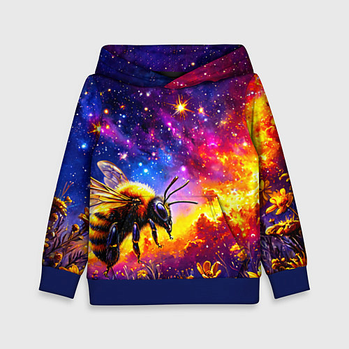 Детская толстовка Пчелка в космосе / 3D-Синий – фото 1