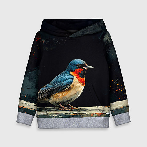 Детская толстовка Ласточка / 3D-Меланж – фото 1