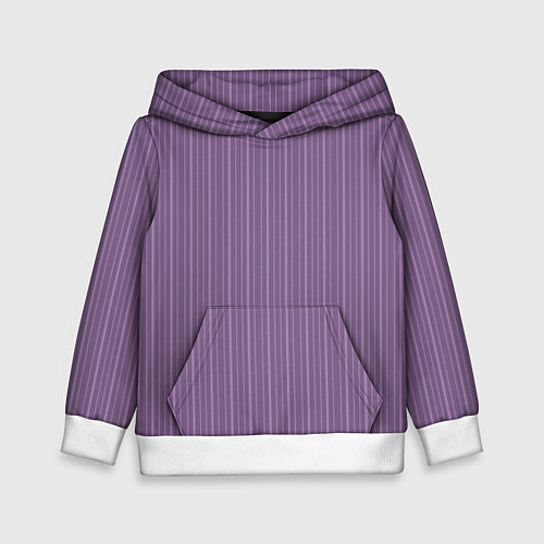 Детская толстовка Серо-фиолетовый в тонкую полоску / 3D-Белый – фото 1