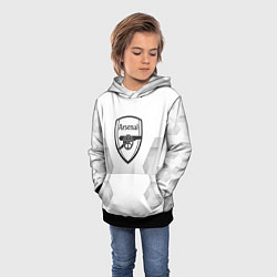 Толстовка-худи детская Arsenal white poly, цвет: 3D-черный — фото 2