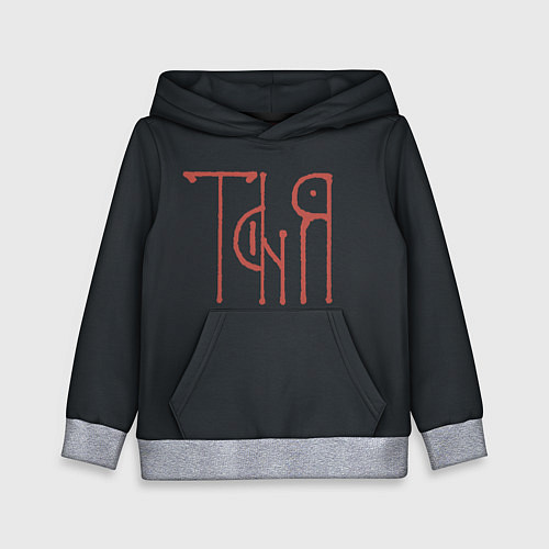Детская толстовка Таня - красная надпись вязью / 3D-Меланж – фото 1