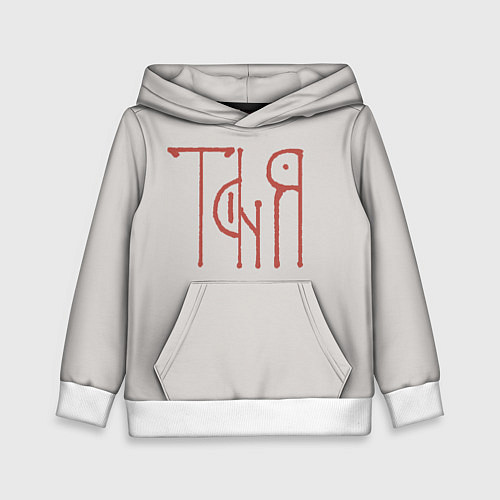 Детская толстовка Таня - красная надпись вязью / 3D-Белый – фото 1
