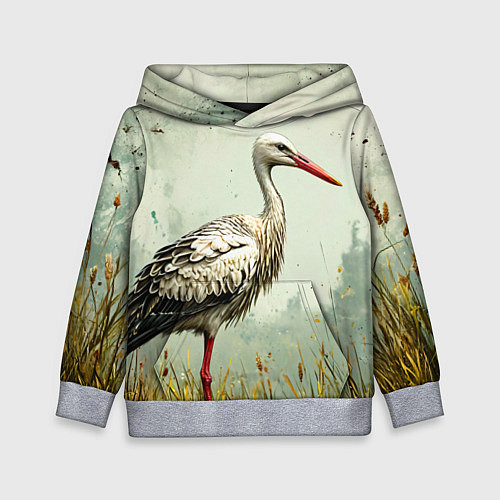 Детская толстовка Аист / 3D-Меланж – фото 1