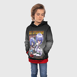 Толстовка-худи детская Евангелион Аянами Рей, цвет: 3D-красный — фото 2