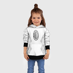 Толстовка-худи детская AC Milan white poly, цвет: 3D-черный — фото 2