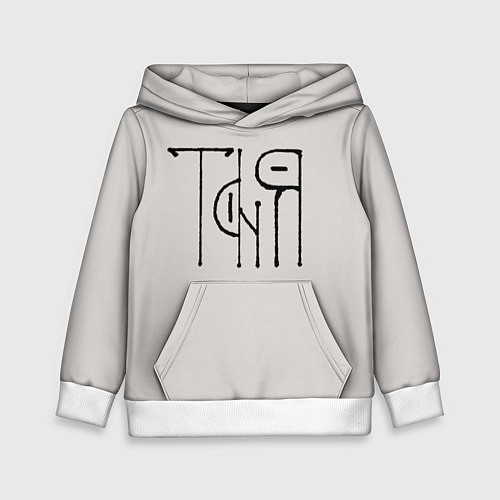 Детская толстовка Вязью Таня - чёрная надпись / 3D-Белый – фото 1