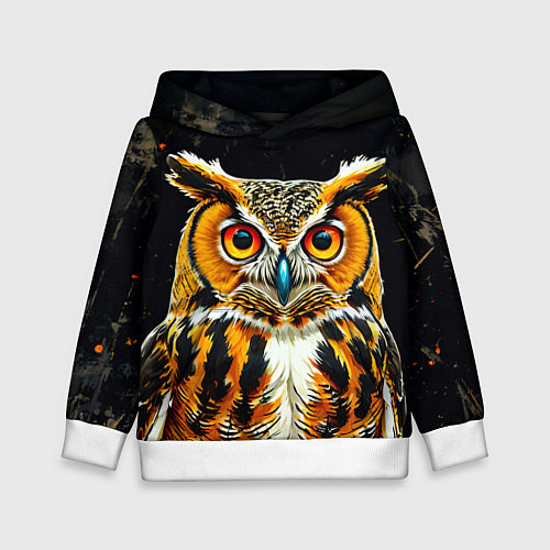 Детская толстовка Совиная голова / 3D-Белый – фото 1