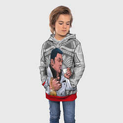 Толстовка-худи детская Ма Дон Сок - якудза с капучино, цвет: 3D-красный — фото 2