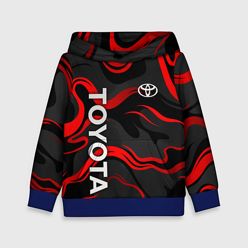 Детская толстовка Toyota - красные языки пламени / 3D-Синий – фото 1