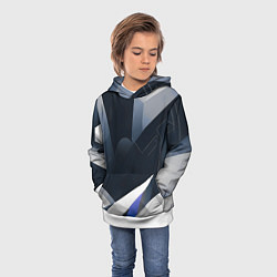 Толстовка-худи детская Абстракция город следующего века, цвет: 3D-белый — фото 2