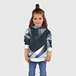 Толстовка-худи детская Абстракция город следующего века, цвет: 3D-белый — фото 2