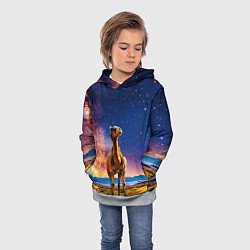 Толстовка-худи детская Верблюд и звездное небо, цвет: 3D-меланж — фото 2