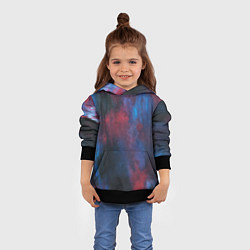 Толстовка-худи детская Тай-дай космос, цвет: 3D-черный — фото 2