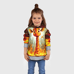 Толстовка-худи детская Жираф в огне, цвет: 3D-меланж — фото 2