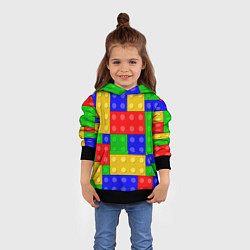 Толстовка-худи детская Детали Лего, цвет: 3D-черный — фото 2