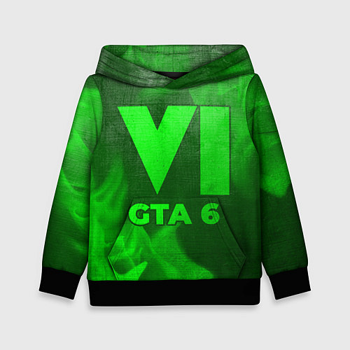 Детская толстовка GTA 6 - green gradient / 3D-Черный – фото 1