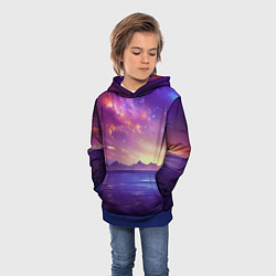 Толстовка-худи детская Волшебная галактика, цвет: 3D-синий — фото 2