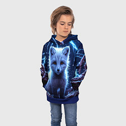 Толстовка-худи детская Песец в разрядах молний, цвет: 3D-синий — фото 2