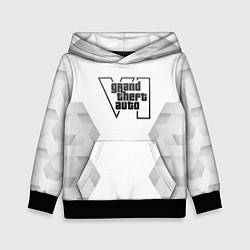 Толстовка-худи детская GTA6 white poly, цвет: 3D-черный