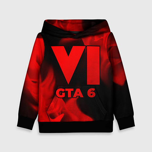 Детская толстовка GTA 6 - red gradient / 3D-Черный – фото 1