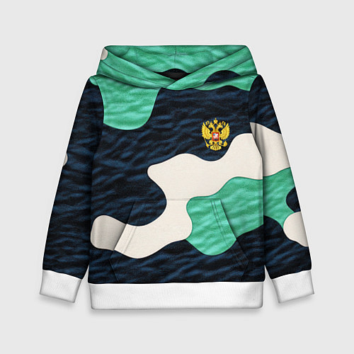 Детская толстовка Текстурный милитари камуфляж / 3D-Белый – фото 1